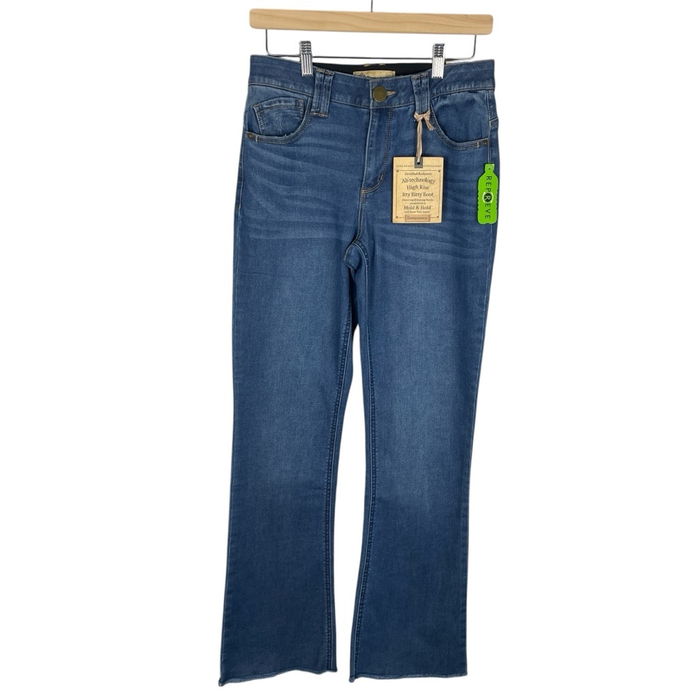 Democracy Womens Ab Technology High Rise Itty Bitty Boot Blue Jeans Size 6